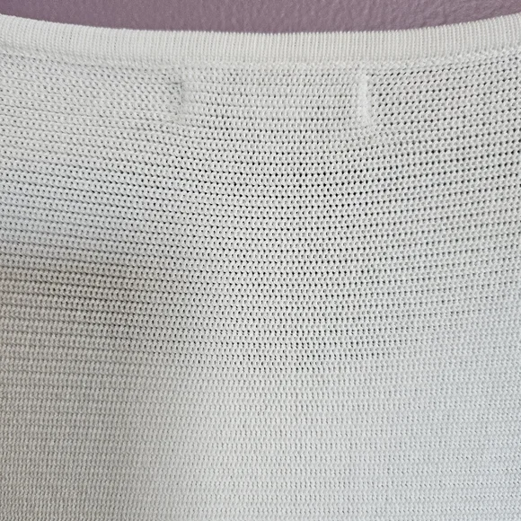 Chico's White Knit Silver Rhinestone Oversized Dolman Sleeve Sweater Tunic - Picture 8 of 12